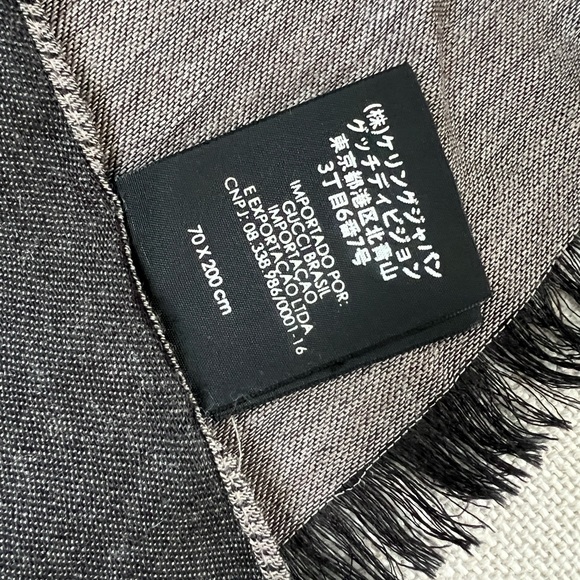 Gucci Charcoal and Light Gray Patterned Scarf - Picture 6 of 11